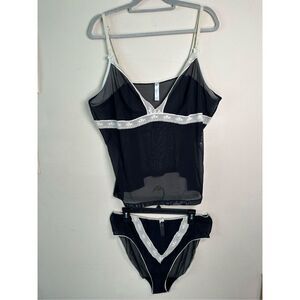 Cacique Lingerie Black Cream 2 piece Sexy